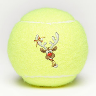 Lustiges Rentier-Spionier-Weihnachts-Meme Tennisbälle