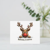 🎄 Lustiges Rentier-Weihnachtskarte 🦌✨ Postkarte (Stehend Vorderseite)