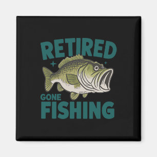 Lustiges Rentner-Shirt Gone Fishing-Rentner B Papa Magnet