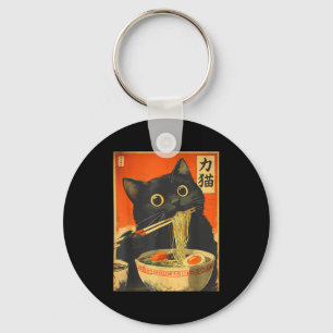 Lustiges Retro-Anime-Katze-Ramen Japanische Katze Schlüsselanhänger