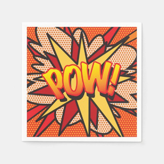 Lustiges Retro-Comic-Book-POW Serviette (Vorderseite)