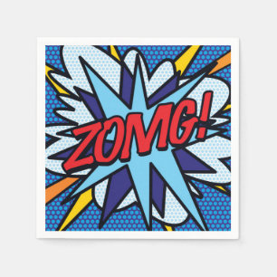 Lustiges Retro-Comic-Book-ZOMG Serviette