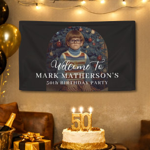Lustiges Retro-Foto 50. Geburtstagsbegrüßung Banner