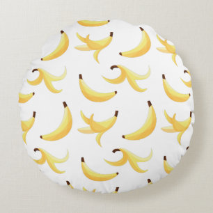 Lustiges Retro-Gelb-Bananen-Muster-Party-Bearbeitb Rundes Kissen