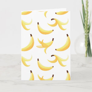Lustiges Retro-gelbes Bananenmuster Party Editierb Feiertagskarte