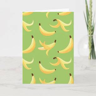 Lustiges Retro-gelbes Bananenmuster Party Editierb Feiertagskarte