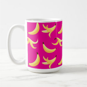 Lustiges Retro-gelbes Bananenmuster Party Editierb Kaffeetasse