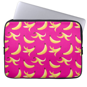 Lustiges Retro-gelbes Bananenmuster Party Editierb Laptopschutzhülle