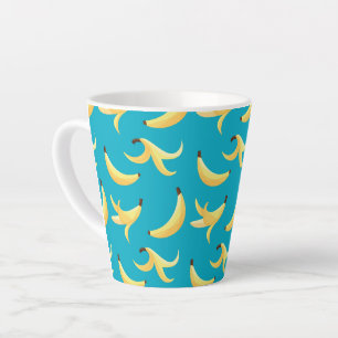 Lustiges Retro-gelbes Bananenmuster Party Editierb Milchtasse