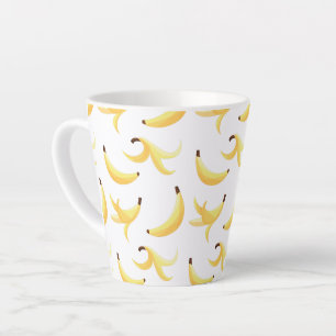Lustiges Retro-gelbes Bananenmuster Party Editierb Milchtasse