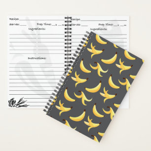 Lustiges Retro-gelbes Bananenmuster Party Editierb Notizblock