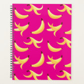 Lustiges Retro-gelbes Bananenmuster Party Editierb Planer (Vorderseite)