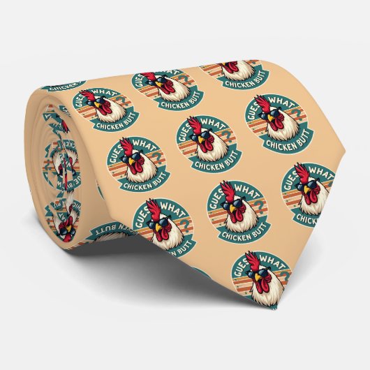 Lustiges Retro-Hühnchen-arsch-Witz-Design Krawatte (Gerollt)