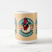 Lustiges Retro-Hühnerhintern-Witz-Design Kaffeetasse (Mittel)