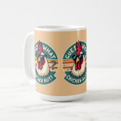 Lustiges Retro-Hühnerhintern-Witz-Design Kaffeetasse (Vorderseite Links)