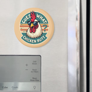 Lustiges Retro-Hühnerhintern-Witz-Design Magnet