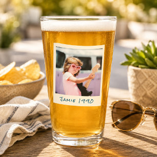 Lustiges Retro individuelles Geburtstagsfoto im Vi Glas
