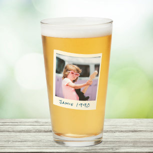 Lustiges Retro individuelles Geburtstagsfoto im Vi Glas