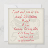 Lustiges Retro Kindergeburtstag-Party Einladung (Rückseite)