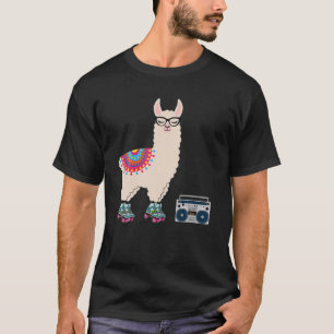 Lustiges Retro-Lama-Rollschuh-Derby 70er 80er Süß T-Shirt