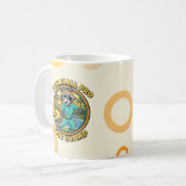 Lustiges Retro-Pickleball-Waschbär-Geschenk Kaffeetasse (Vorderseite Links)