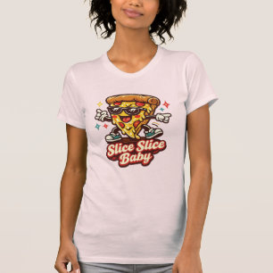 Lustiges Retro-Pizza-T-Shirt – Süße Cartoon-tanzen T-Shirt