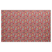 Lustiges Retro-Roboter-Illustrationsmuster (Rot) Stoff (Fat Quarter (45,7 x 55,9 cm))
