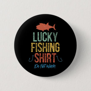 Lustiges Retro Vintage Glücksfischer-Shirt Nicht W Button