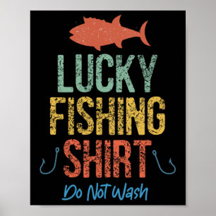 Lustiges Retro Vintage Glücksfischer-Shirt Nicht W Poster