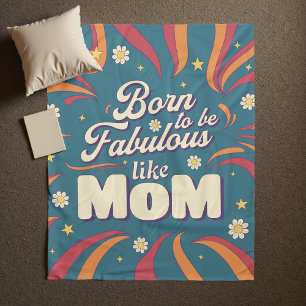 Lustiges Retro-Vintage-Psychedelic-Mutter-Zitat-Ty Fleecedecke