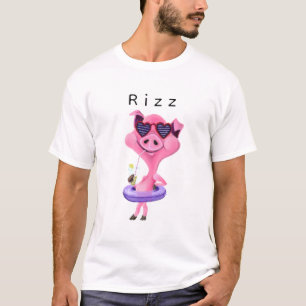 Lustiges Rizz T-Shirt mit Party-Schwein