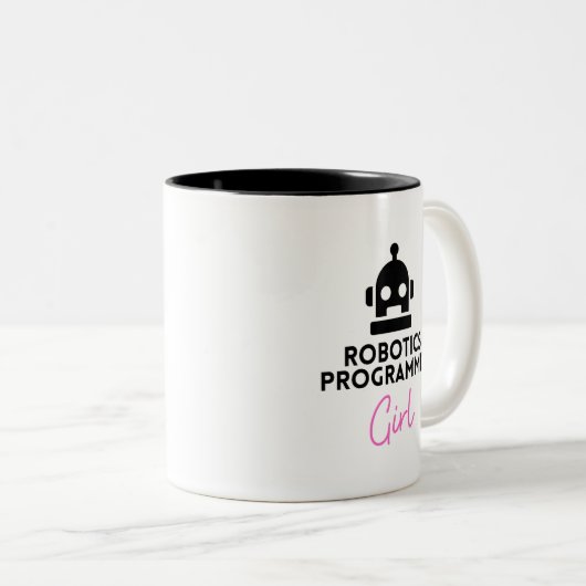 lustiges Robotics Programmer Girl Zweifarbige Tasse (VorderseiteRechts)
