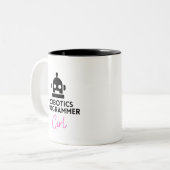 lustiges Robotics Programmer Girl Zweifarbige Tasse (Vorderseite Links)
