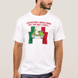 Lustiges Roller Dont break down mit Italien Flagge T-Shirt