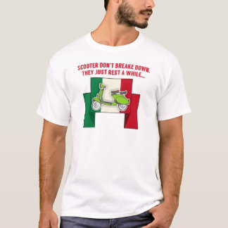Lustiges Roller Dont break down mit Italien Flagge T-Shirt