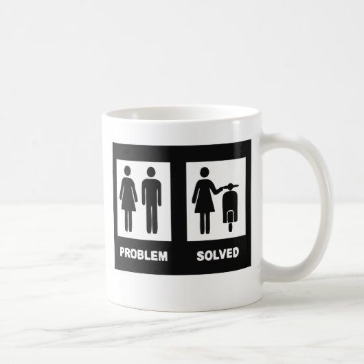 Lustiges Rollermädchen - kein Problem Kaffeetasse (Rechts)