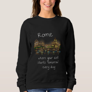 Lustiges Rom Italien Souvenir Handgezeichnete Kuns Sweatshirt