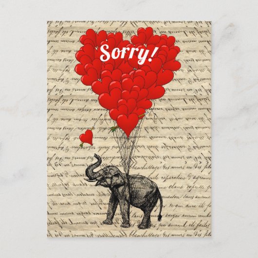 Lustiges romantisches Sorry Postkarte (Vorderseite)
