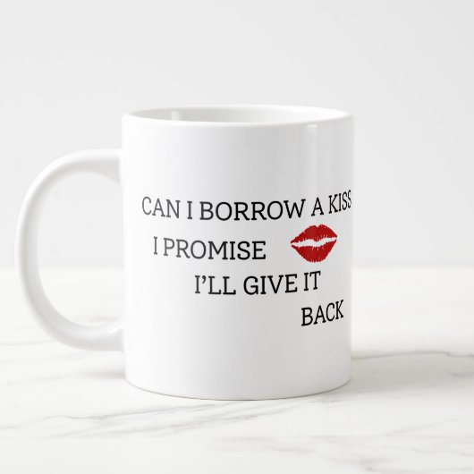 Lustiges romantisches Zitat Jumbo-Tasse (Links)