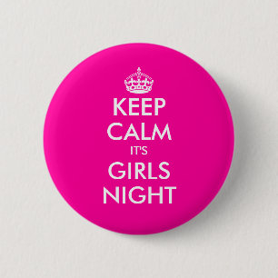Lustiges Rosa behalten Ruhe seine Mädchen, die Button