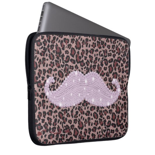 Lustiges rosa Bling Schnurrbart-und Laptopschutzhülle (Vorne Rechts)