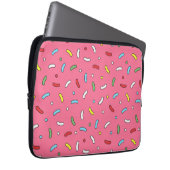 Lustiges Rosa Candy Streusel Muster Laptopschutzhülle (Vorne Rechts)