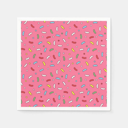 Lustiges Rosa Candy Streusel Muster Serviette (Vorderseite)