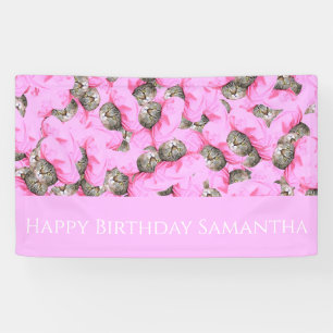 Lustiges Rosa-Katzen-Muster Banner