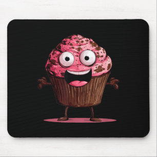 Lustiges rosa Muffin-Gesicht für Cupcakes und Muff Mousepad