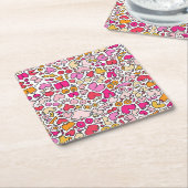 lustiges Rosa Rechteckiger Pappuntersetzer (angewinkelt)