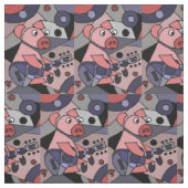Lustiges rosa Schwein, das Gitarren-abstraktes Stoff (Muster)
