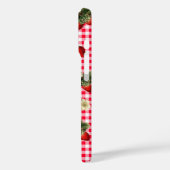 Lustiges rotes Gingham-Erdbeeren-Personalmonogramm Case-Mate iPhone Hülle (Rückseite / Links)