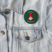 Lustiges rotes Gnome-Weihnachten Button (Beispiel)