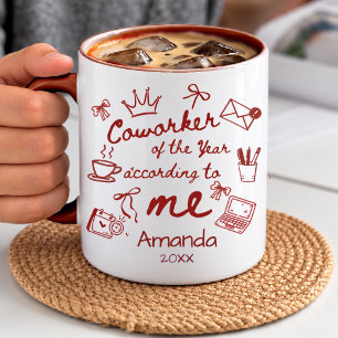 Lustiges rotes Handgezeichnetes Doodle-Kollegen-Zi Tasse